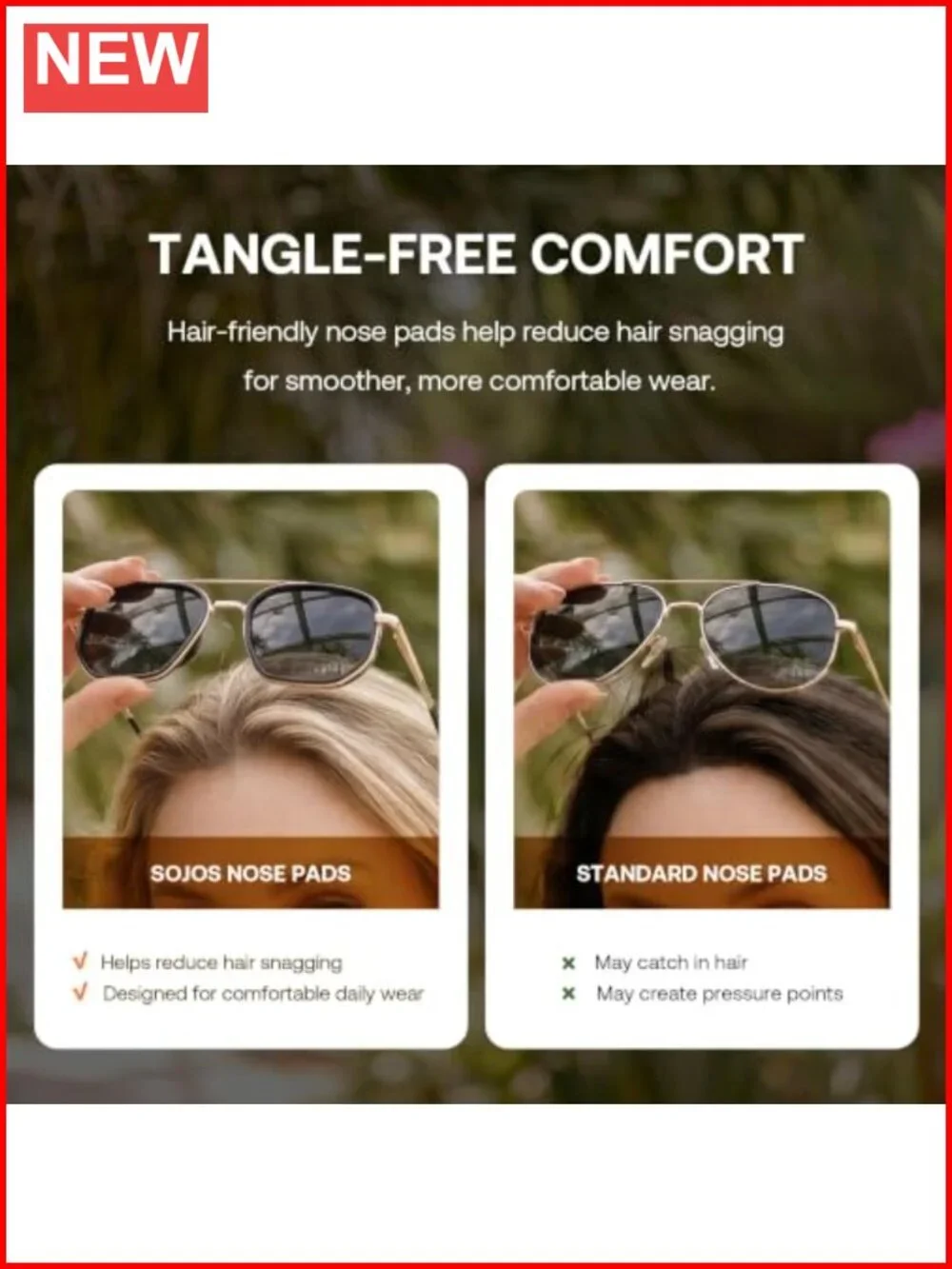 Retro Polarized Aviator Sunglasses Women Men Square Tangle Free Hair UV400